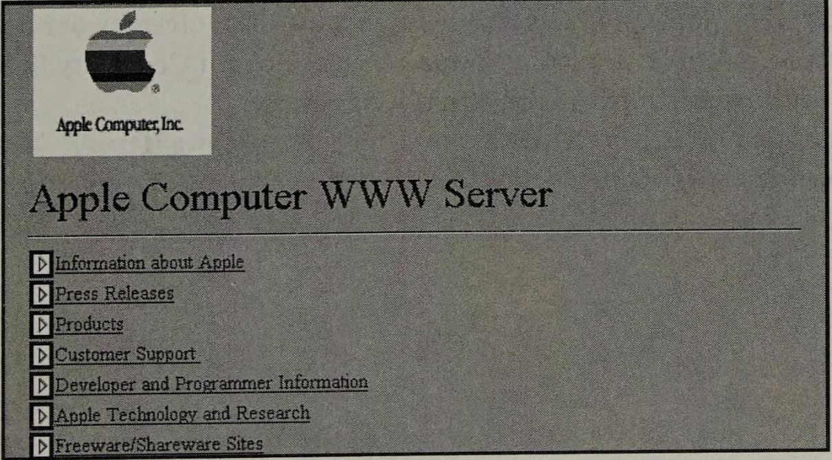 1994 Screen capture of Apple's website