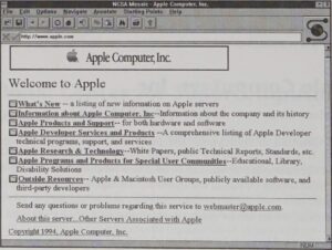 1994 Screen capture of Apple's website